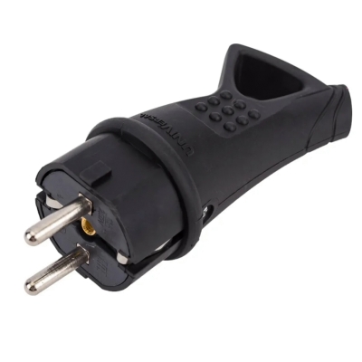 Вилка угловая с ушком с/з каучук 16А 250В IP44