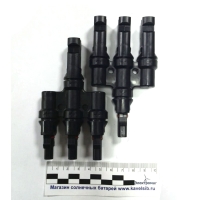 Коннектор MC4 Y для соединения 3 панелей Коннектор MC4 Y для соединения 3 панелей