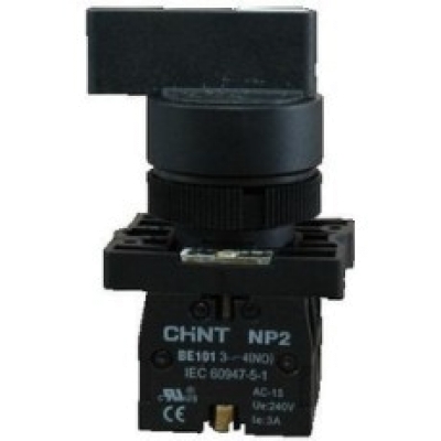 Переключатель NP2-EJ25,  2 положения с фиксацией,  1НЗ +1НО IP40  (CHINT)