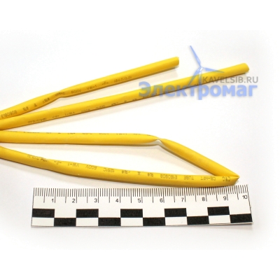 Термоусадочная трубка CB-HFT d. 4,0 желтая